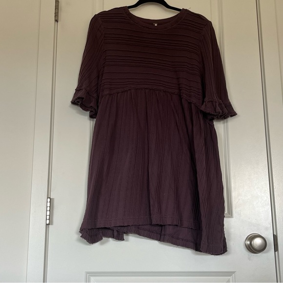 Free People Purple Textured High-low Dress Size Large - Picture 2 of 6